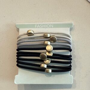 Gold and Black Hair Ties Set